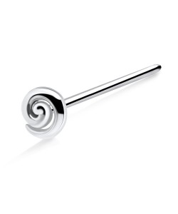 Concentric Circle Silver Straight Nose Stud NSKA-1006